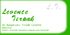 levente tirpak business card